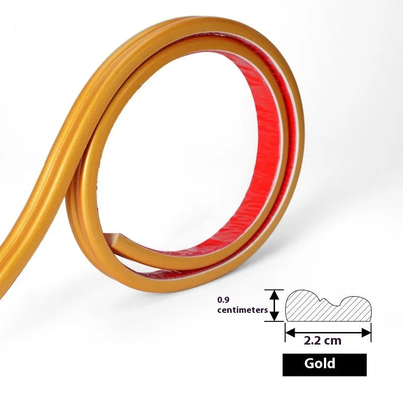 Flexible PVC background wall shaping frame with self-adhesive edge banding in multiple colour options