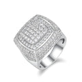 Imperial moissanite S925 silver platinum-plated men's ring, size 5-9, 17g, with GRA certificate and gift box.