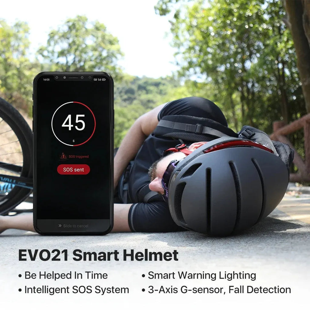 Smart bicycle helmet with LED flash control, EPS PC construction, 58-62 cm fit, Aurora Purple colour