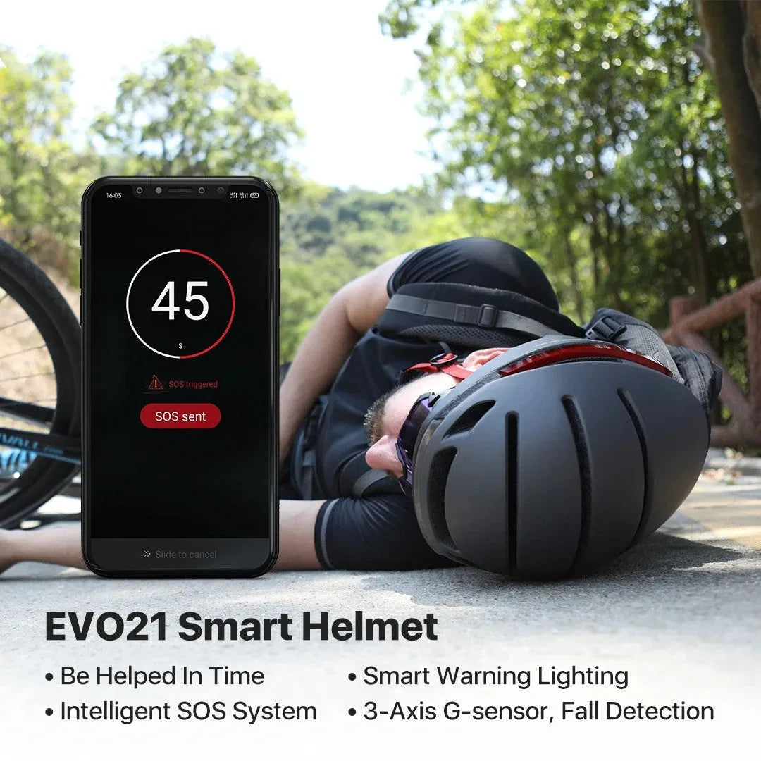Smart bicycle helmet with LED flash control, EPS PC construction, 58-62 cm fit, Aurora Purple colour