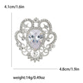 Small trumpet brooch with inlaid rhinestones in alloy, retro Baroque court style, available in blue, purple, red and white