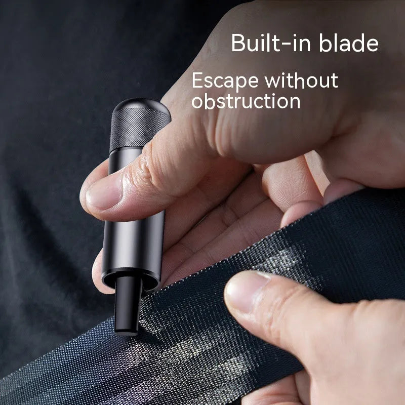 Aluminium alloy car safety hammer with sand blasted finish and PC ABS handle, 20x88mm size