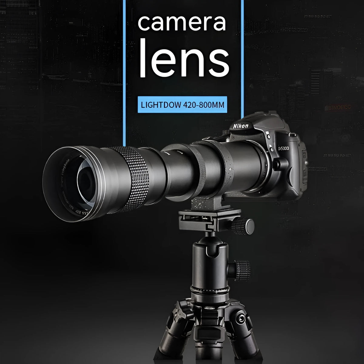 420-800mm manual focus telephoto zoom lens adapter with T-mount connector ring for cameras