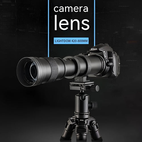 420-800mm manual focus telephoto zoom lens adapter with T-mount connector ring for cameras