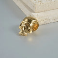 Stainless steel earrings with hollow skull and Buddha head geometric designs in multiple colour options