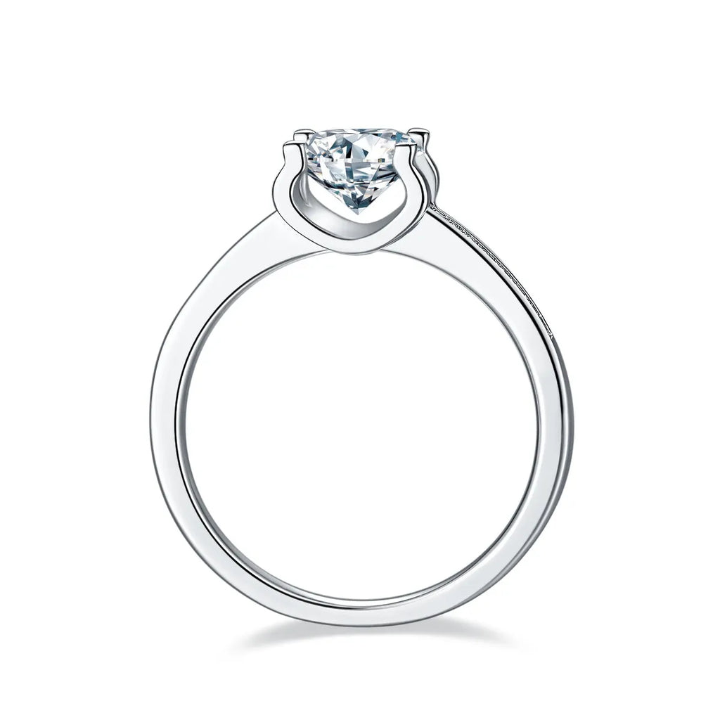 Claw of Light and Shadow wedding ring set with 1-carat moissanite in platinum-plated S925 silver