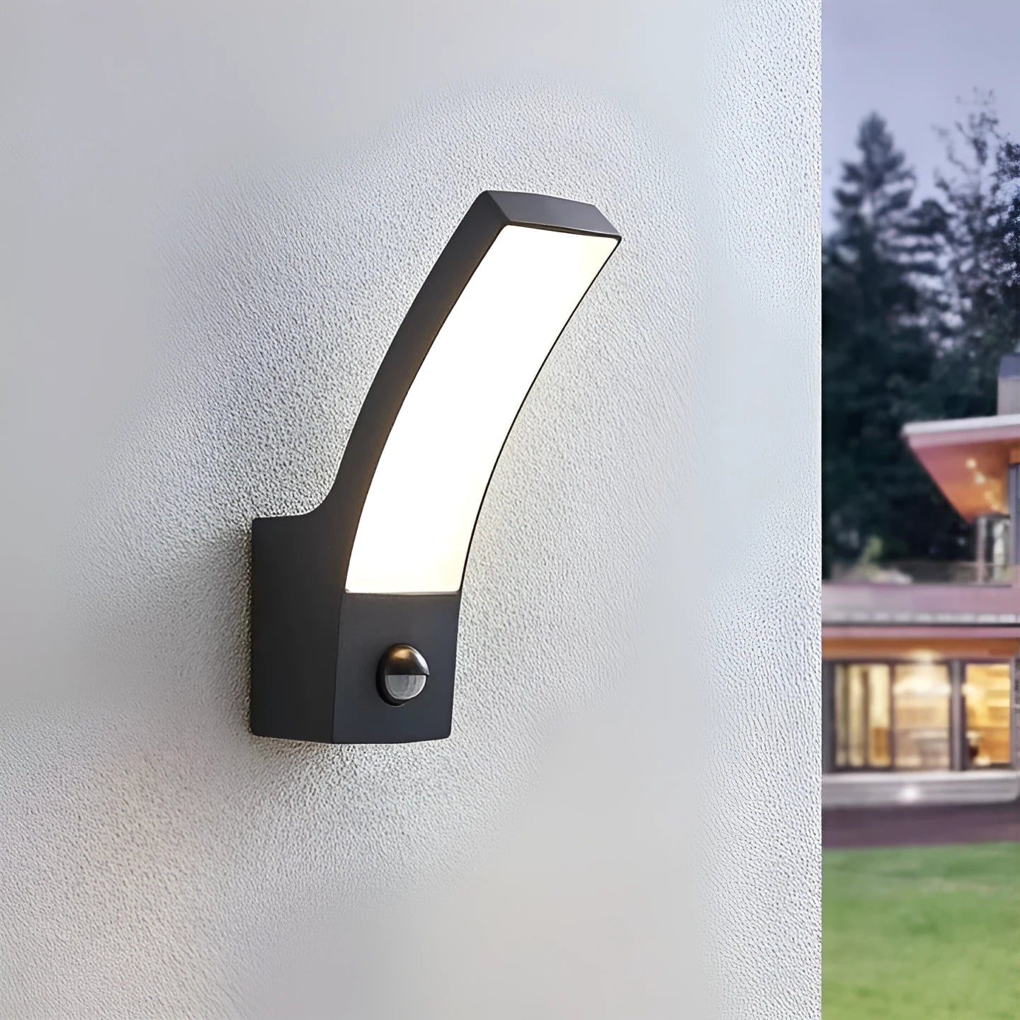 LED outdoor wall lamp with induction sensor, 92 beads, aluminium IP44 housing, 80x60x240mm