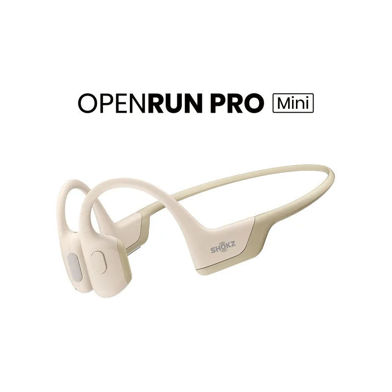 Bone conduction wireless earphones in Knight Black with titanium alloy frame, side view of open-ear design