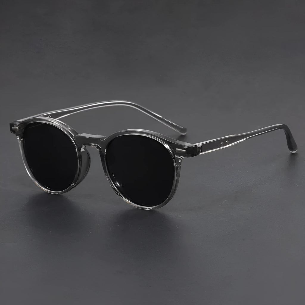 Ultra-light round frame retro sunglasses with polarised lenses in multiple colour options