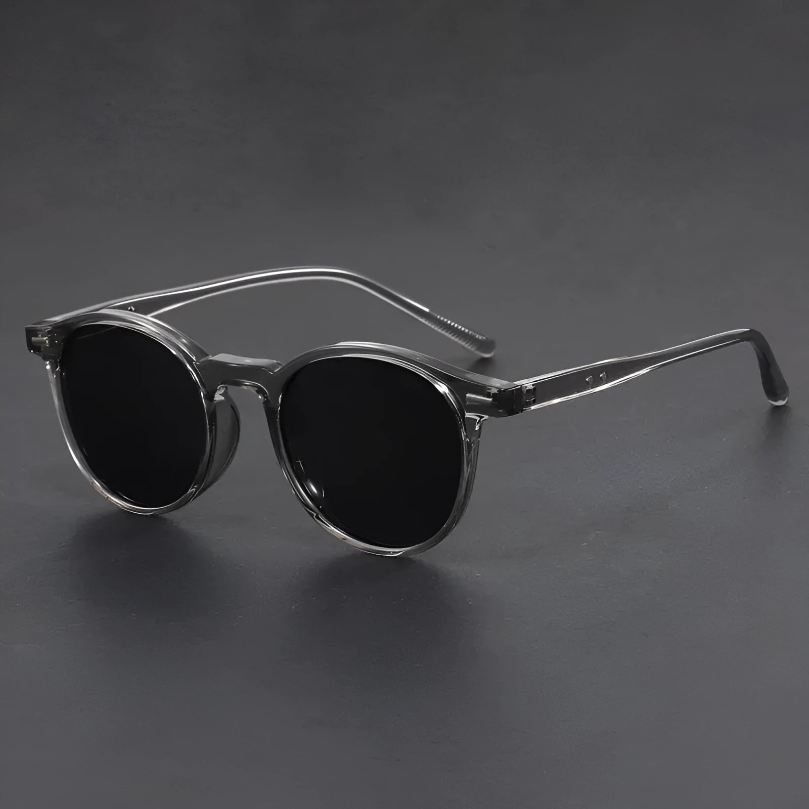 Ultra-light round frame retro sunglasses with polarised lenses in multiple colour options
