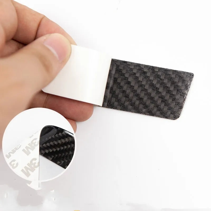 Carbon fibre door handle protection stickers for Tesla Model S with drip pattern texture