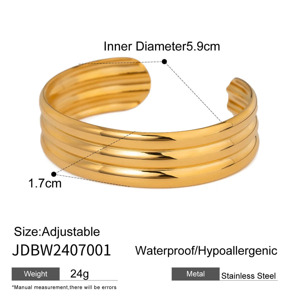 Stainless steel bracelet with buckle clasp, electroplated finish, connection link band, European American style