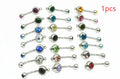 Czech diamond medical steel belly button ring, unisex fruit shape navel piercing in multiple colours