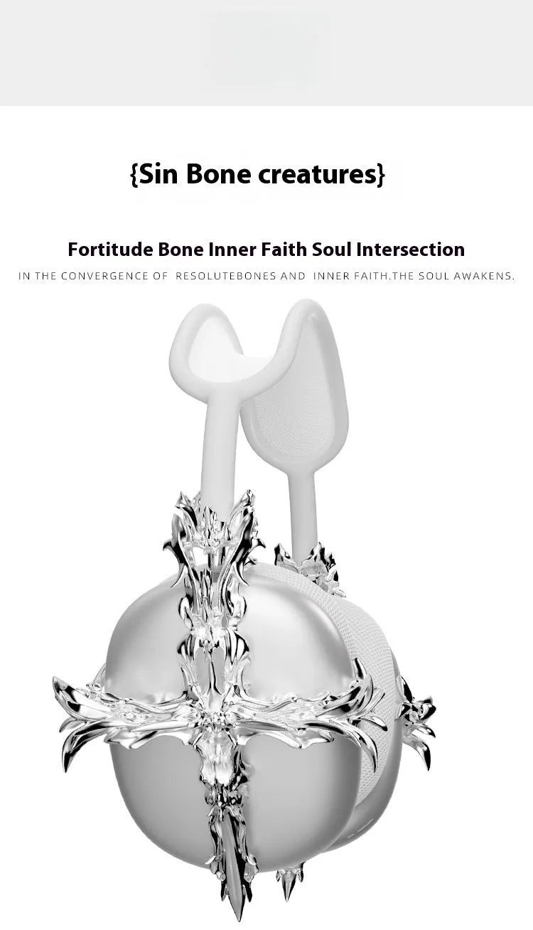 Gothic cross resin headphone covers for Apple AirPods Max in black and silver colours