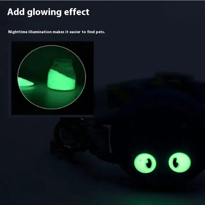 Plastic AirTag holder attached to cat collar with adjustable sizing and protective case