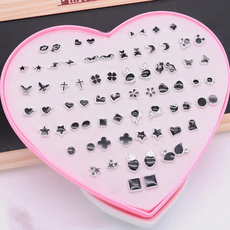 Children's earring set for little girls in Japanese and Korean style with soft pottery and Colour24 options.
