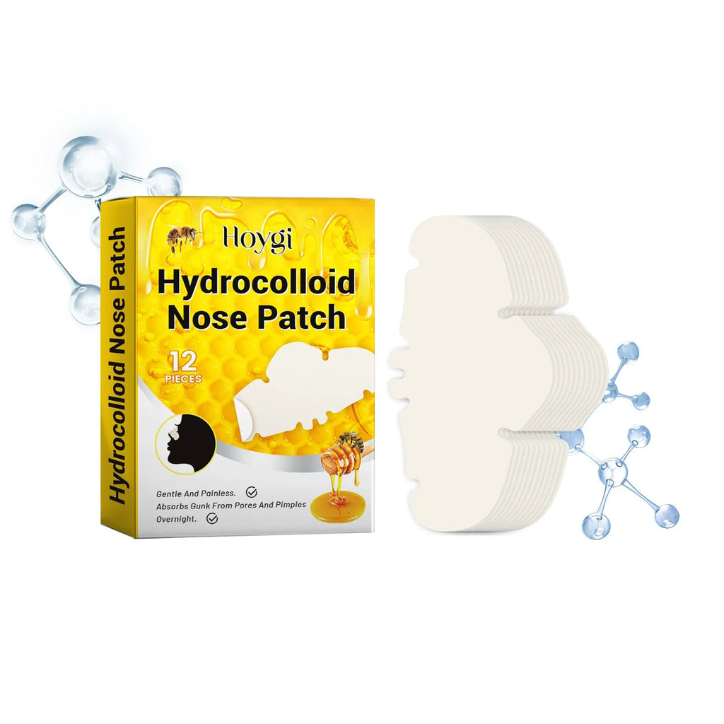 12 hydrocolloid invisible concealer nose patches for acne spot treatment on a white background
