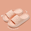 Leaf texture design EVA slippers for indoor summer wear, shown in assorted colours.