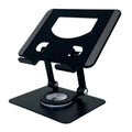 Alloy desktop rotary stand for mobile phone and tablet with wireless charging, in silver colour