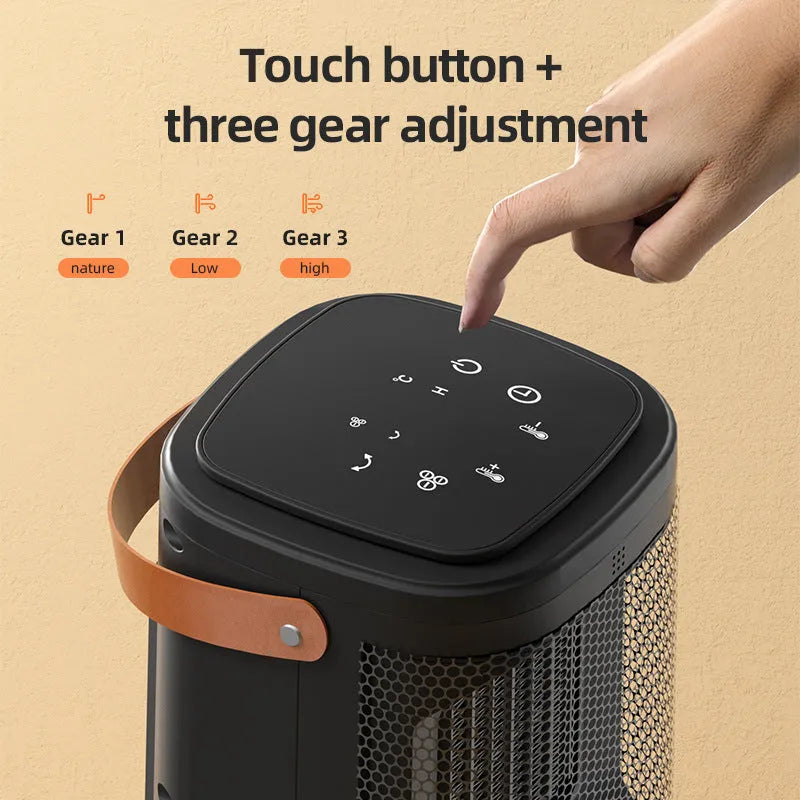 White hot and cold air heating radiator with digital touch screen display and remote control
