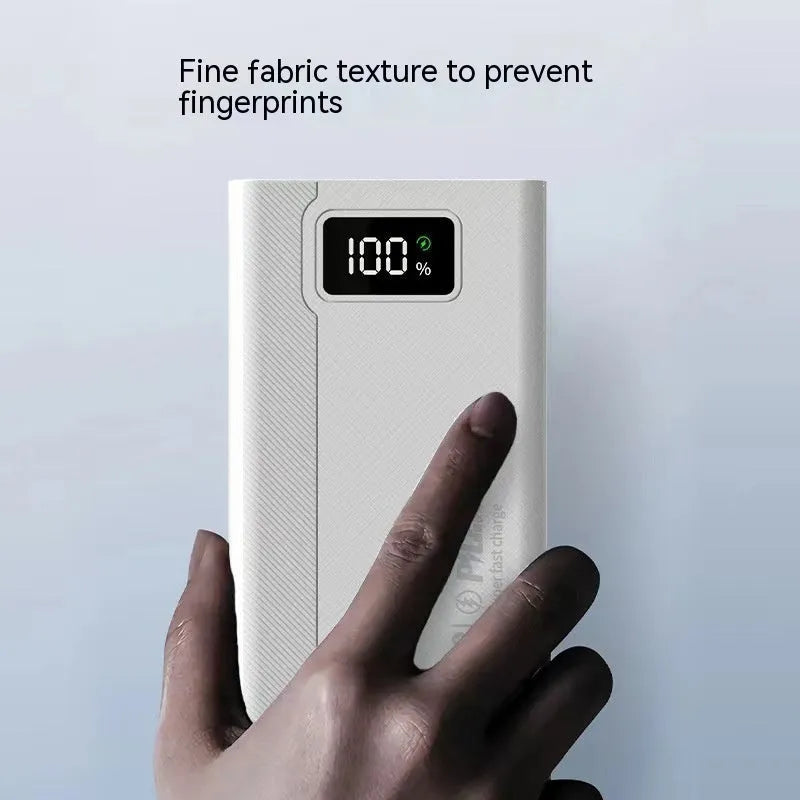 Large capacity power bank in black or white with fast charging support