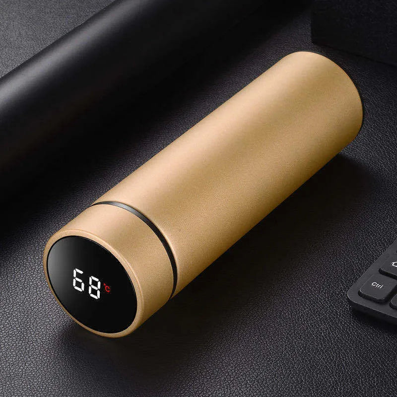 450ml stainless steel vacuum insulated water bottle with copper layer, shown in blue colour.