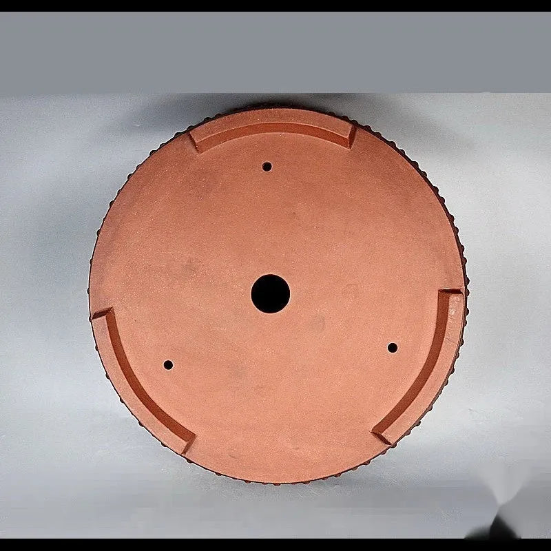 Handmade antique drum ding ceramic flowerpot in purple sand, 60X19CM, classical breathable planter