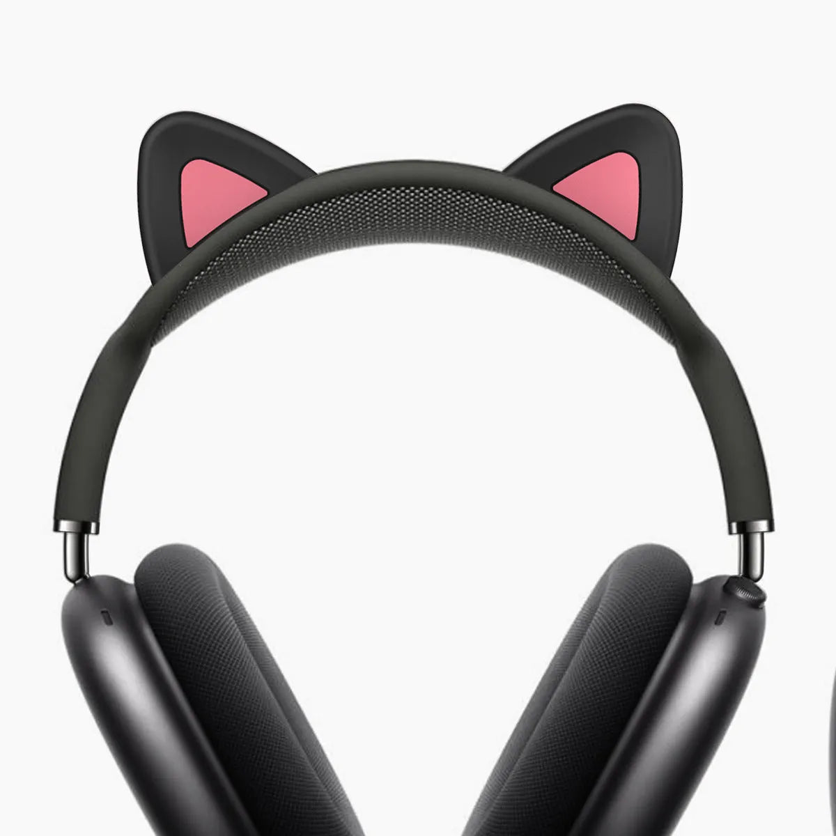 Silicone cat ear protective sleeve for Apple AirPods Max in black or white