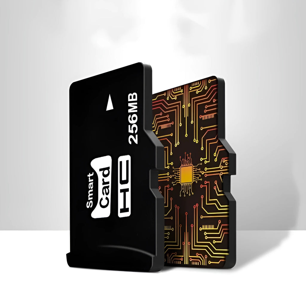 256MB TF series MicroSD memory card with dimensions 11mm by 15mm.
