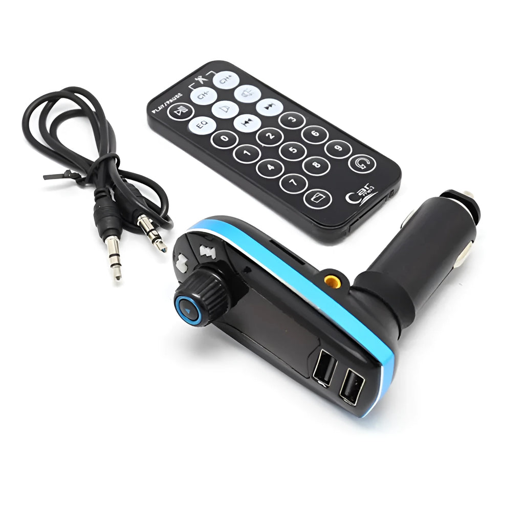 BT618C vehicle Bluetooth MP3 player and FM transmitter with LCD display on car dashboard