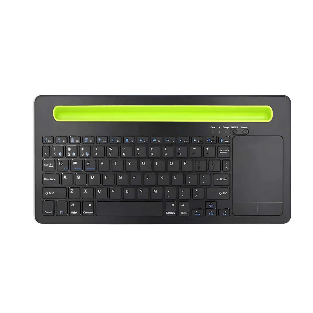Black universal Bluetooth touch keyboard with 78 keys and touchpad for tablets and phones