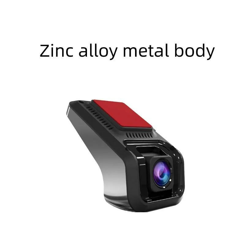 Red USB driving recorder with starlight night vision and 150-degree wide-angle lens for Android navigation