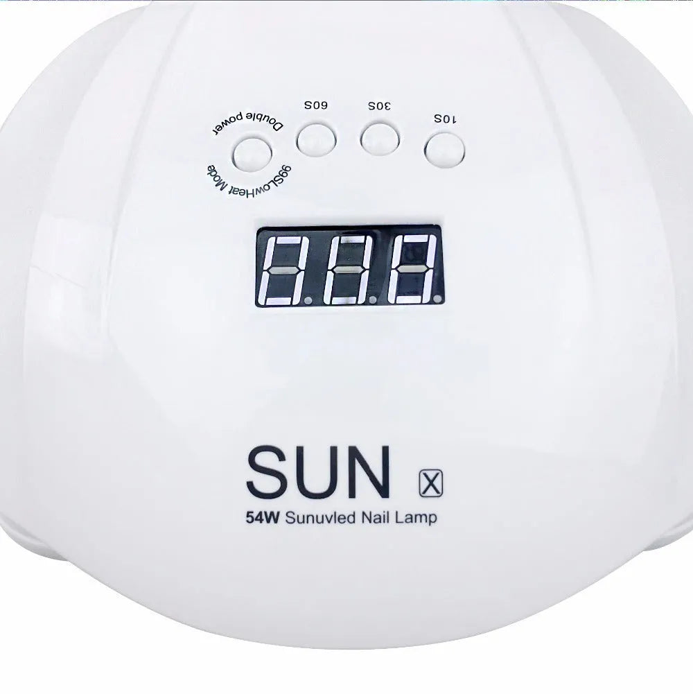 54W UV LED nail lamp dryer with universal voltage for gel polish curing