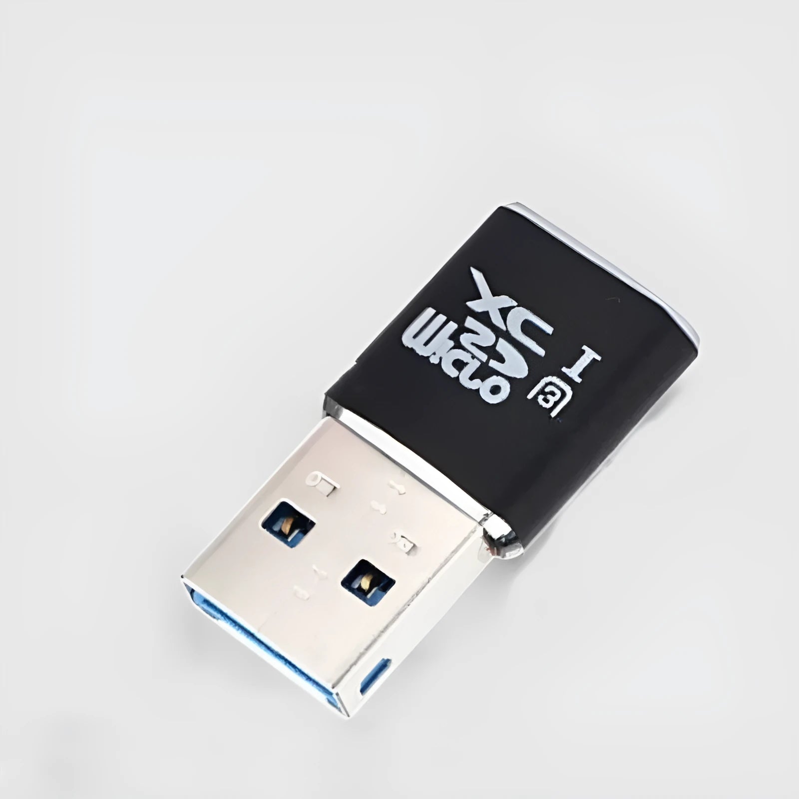 Black USB 3.0 Micro SD card reader for computer data transfer