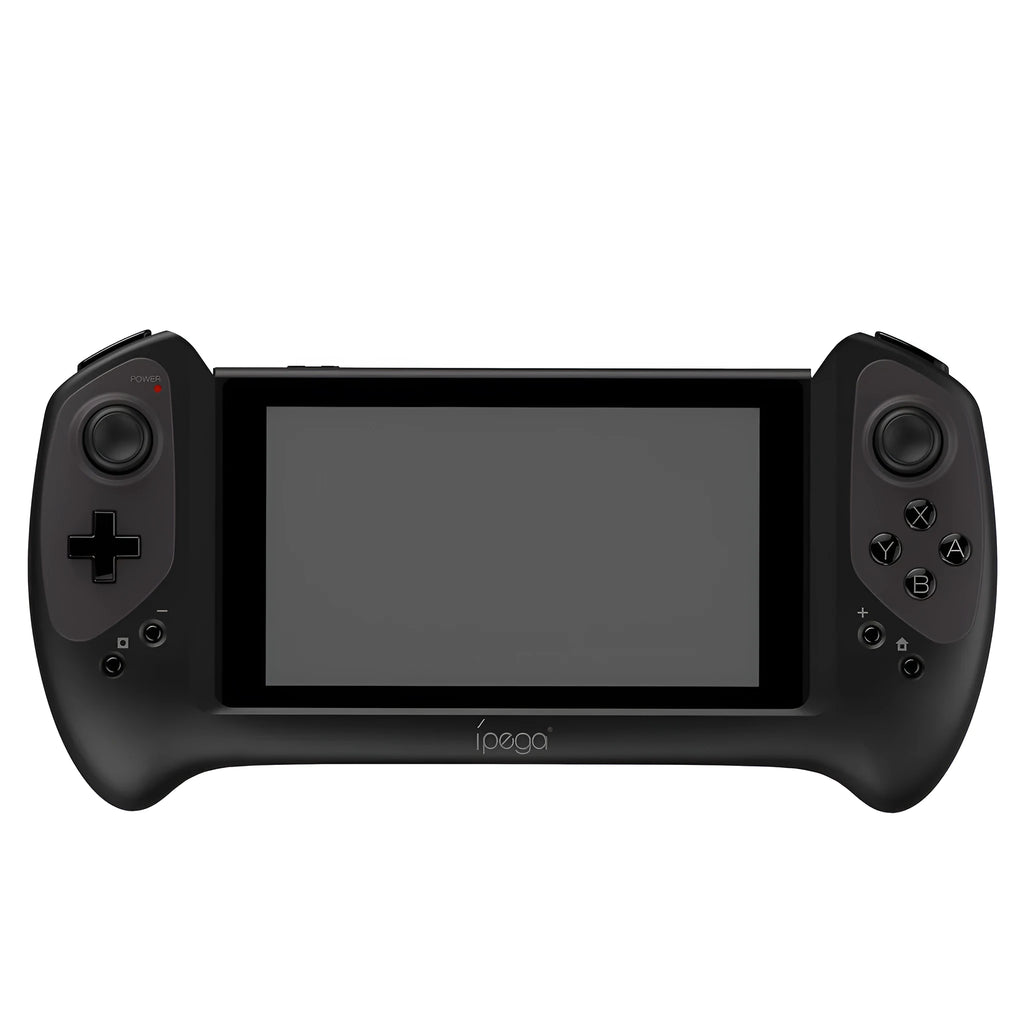 Black Nintendo Switch wireless controller with ergonomic grip and textured joysticks