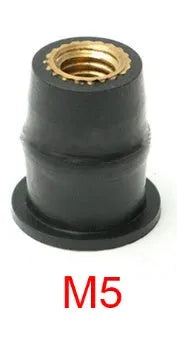 Black rubber brass nut expansion fasteners for motorcycle windshield installation in M4 M5 M6 sizes