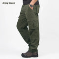 Men's cotton overalls with velvet lining in Army Green colour showing loose-fit straight-leg design