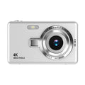 Mini digital camera for children, 80x46x45mm ABS plastic body, available in HD White, HD Black, HD Gray, and HD Silver.