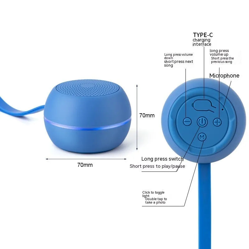 Bluetooth Speaker Outdoor Waterproof Subwoofer Audio 5W USB Power Black Blue Light Gray Red Sky Blue Plastic Mini Stereo Card Insertion Voice Prompt Call Function Dustproof Drop-Storitant for Outdoor Home Karaoke Live Broadcast Portable
