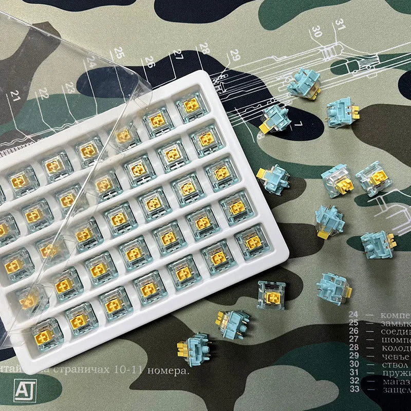 Sea Salt Lemon PRO Mute colour mechanical keyboard keycaps in 36-piece set for Cherry MX keyboards