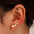 Leaf-shaped copper ear clips with gold-tone finish, no pierced ears, one pair KC Golden Star A-896
