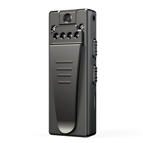 Black 1080p HD DV home camera with night vision and 90-degree rotation capability