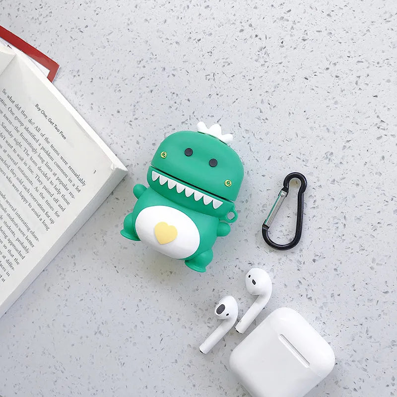 Cartoon animal silicone AirPods case in multiple colours for AirPods 1 and 2