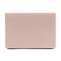 Crocodile pattern laptop protective case for MacBook Pro and Air in black, white or soft pink with hollow Apple logo.