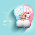 Corgi design 3D mouse pad with wrist support, 26cm x 21.8cm, non-skid PU base, available in blue, green, pink, yellow