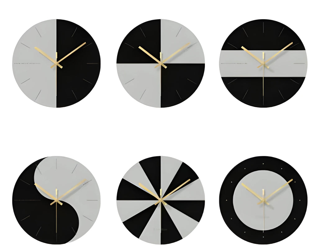 Transparent tempered glass minimalist wall clock with silent movement on a wall.