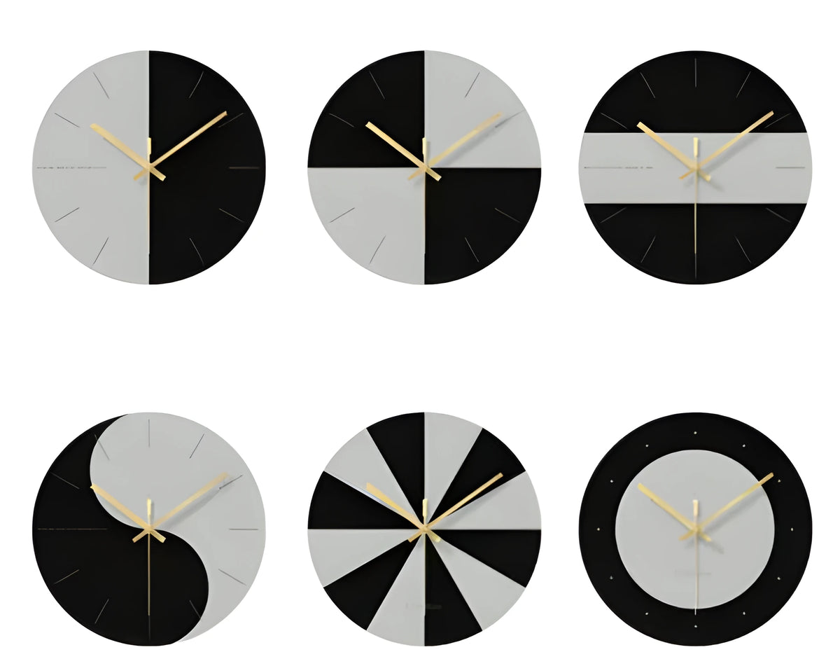 Transparent tempered glass minimalist wall clock with silent movement on a wall.