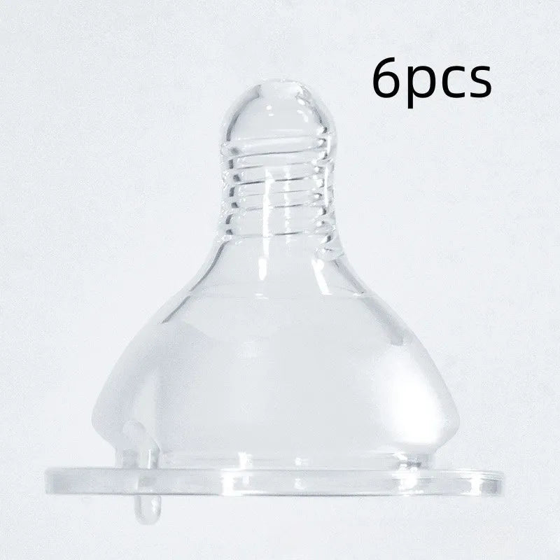 Transparent edible silicone wide mouth nipple with cross hole for newborns 0-3 months