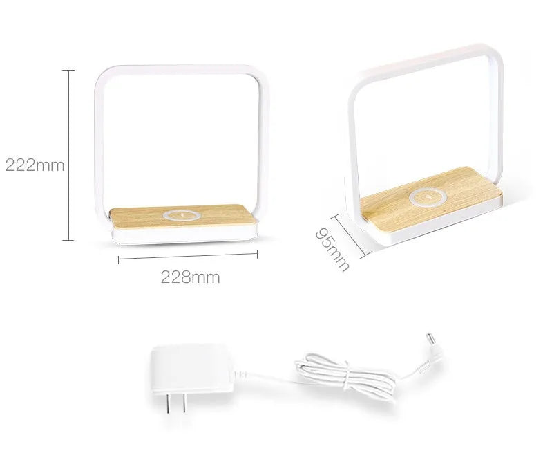 White intelligent induction lamp with LED light, touch switch, plastic lampshade, Apple compatible, interface options.