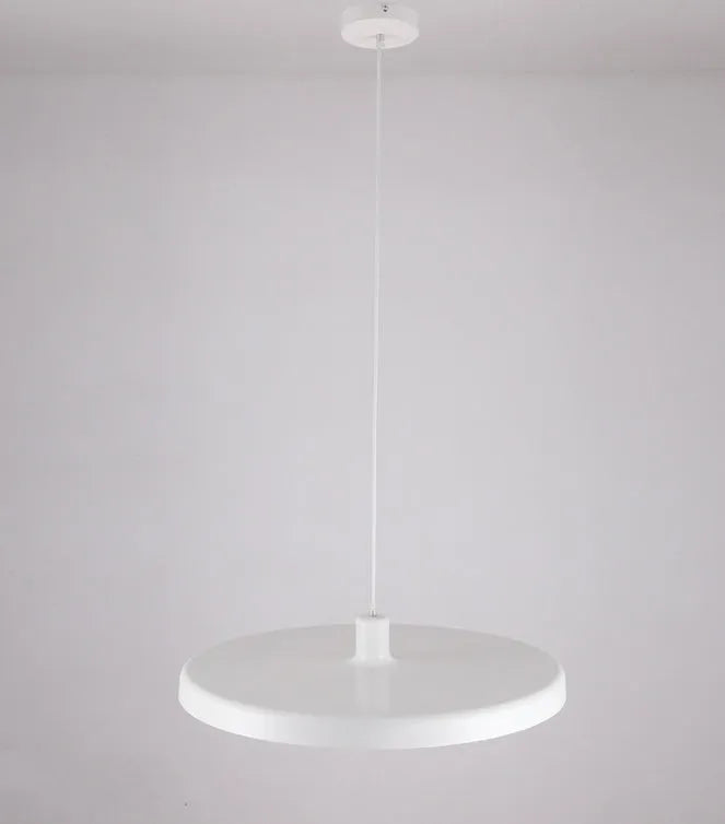 Aluminium alloy ceiling chandelier for restaurants in black or white, showing small, medium, and large size options.